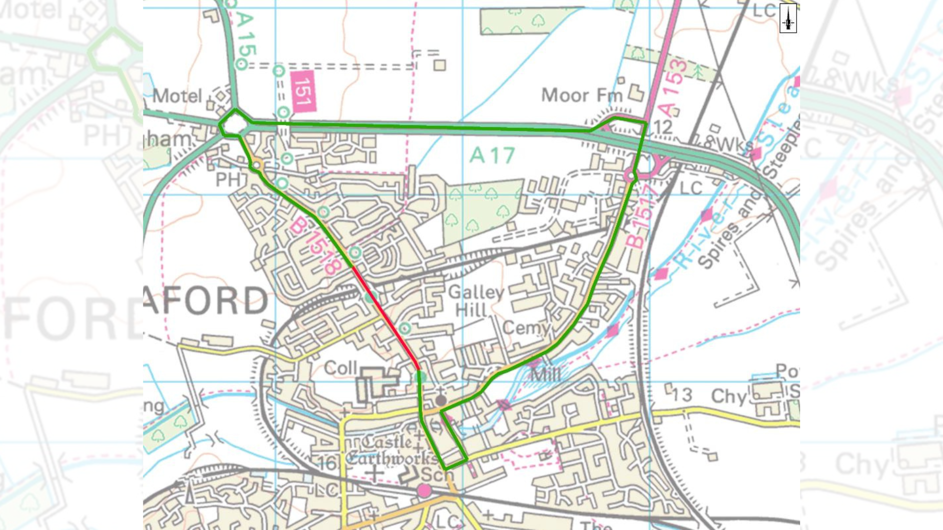 The diversion map for the works