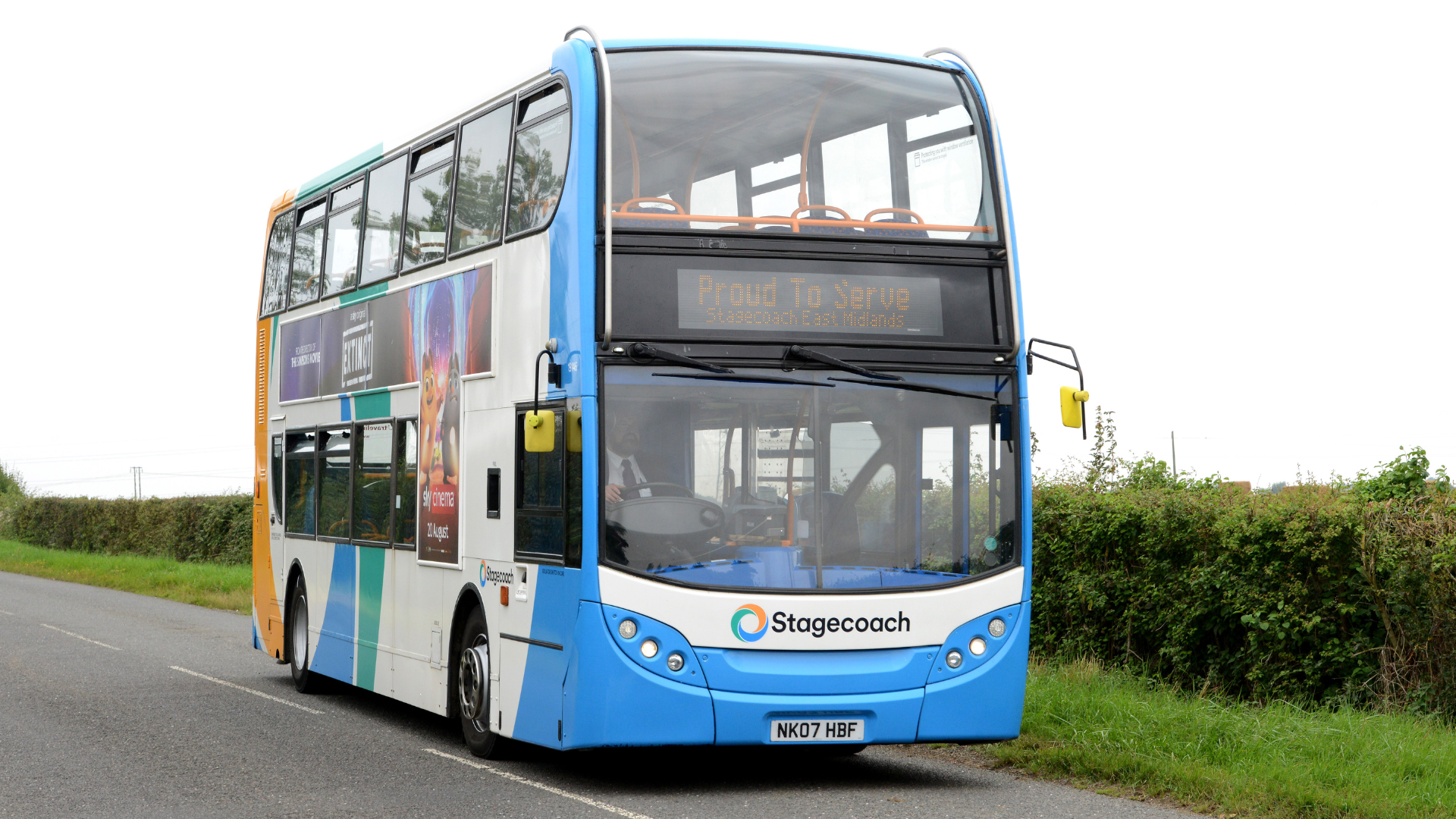 A bus travelling to the coast