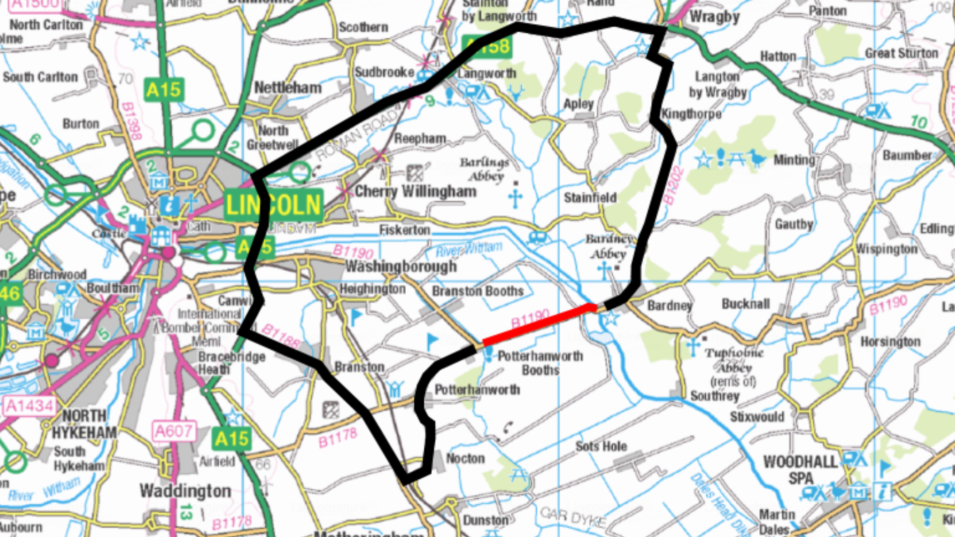 Diversion route for the Branston Causeway rebuild