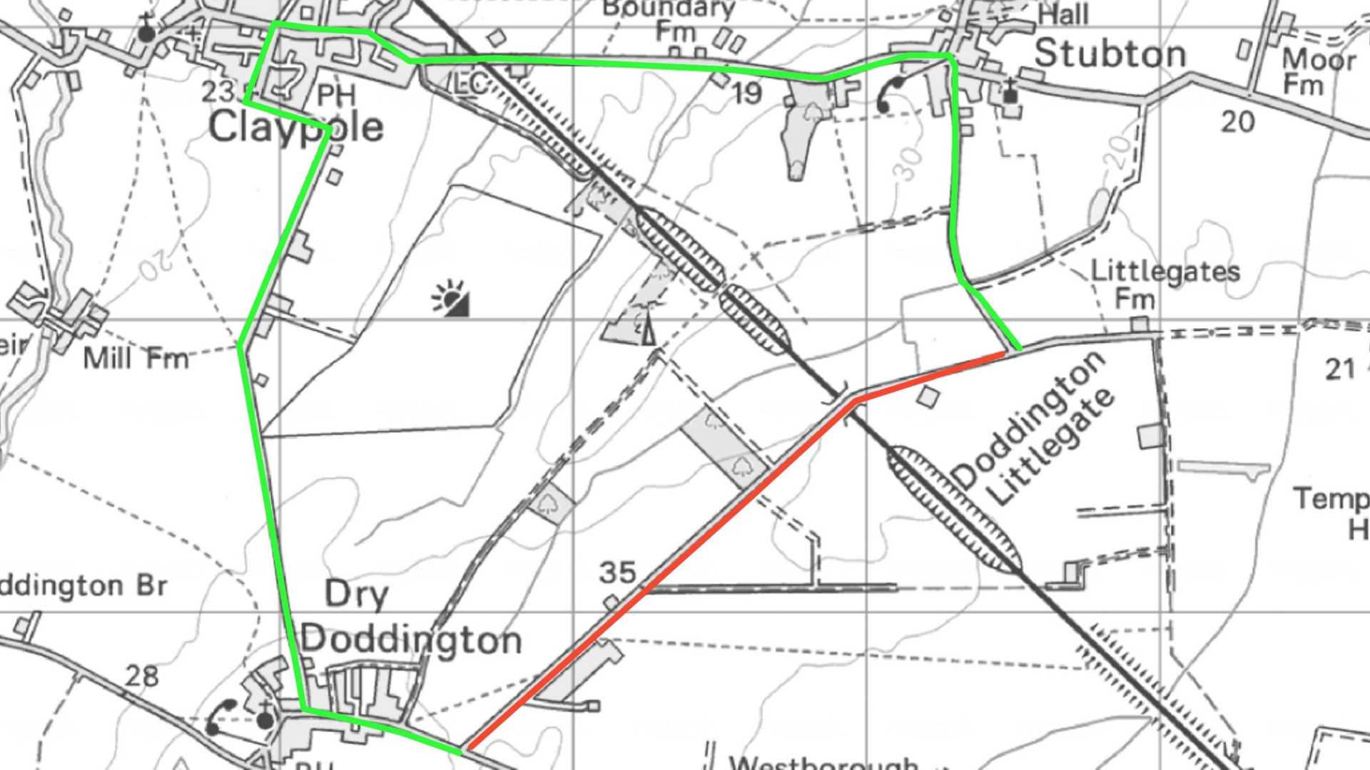 A map of the resurfacing works for Dry Doddington