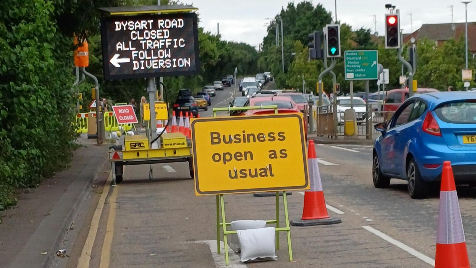 A view of the Dysart Road improvements