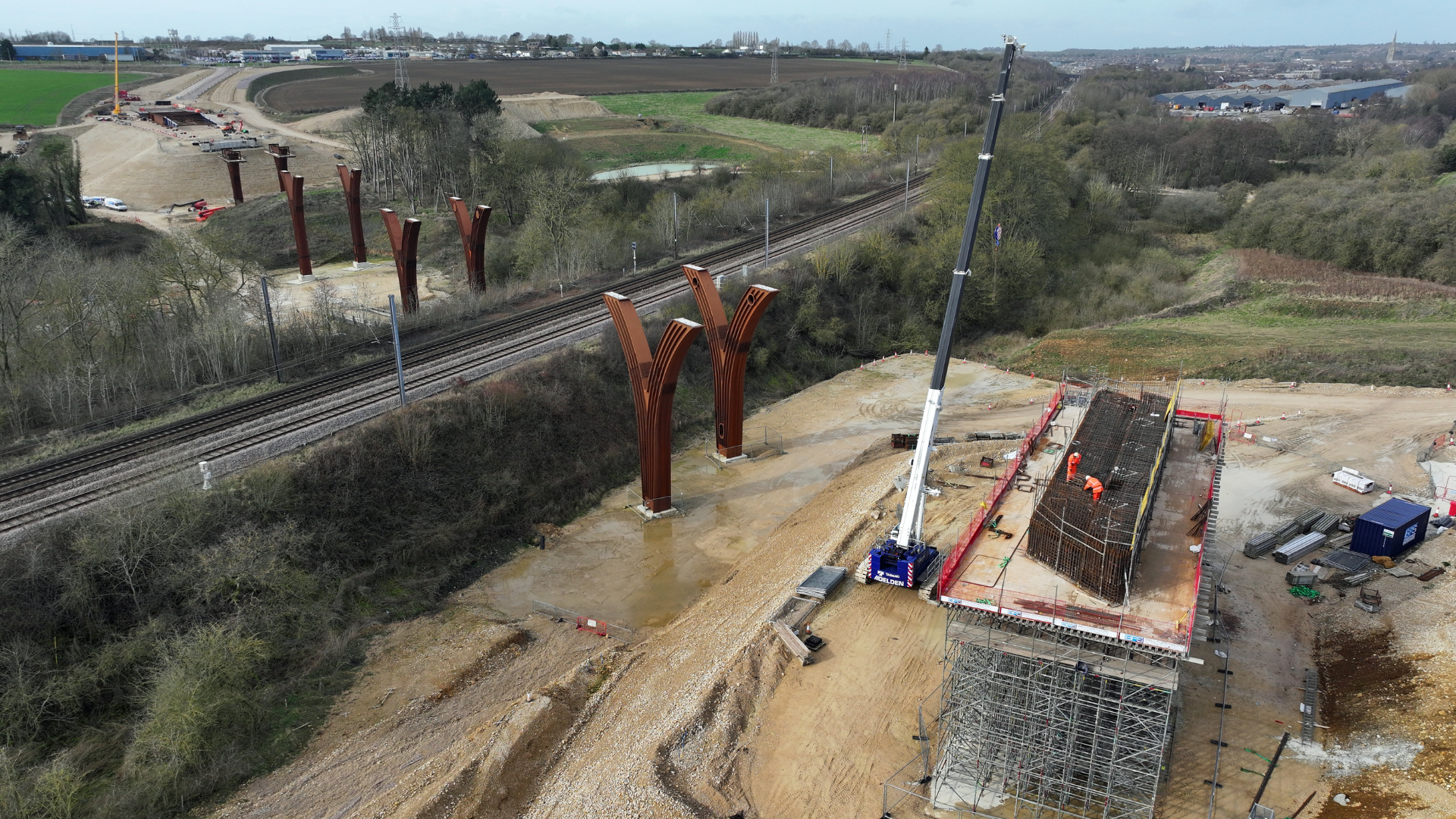 Aerial view of the Grantham Southern Relief Road.