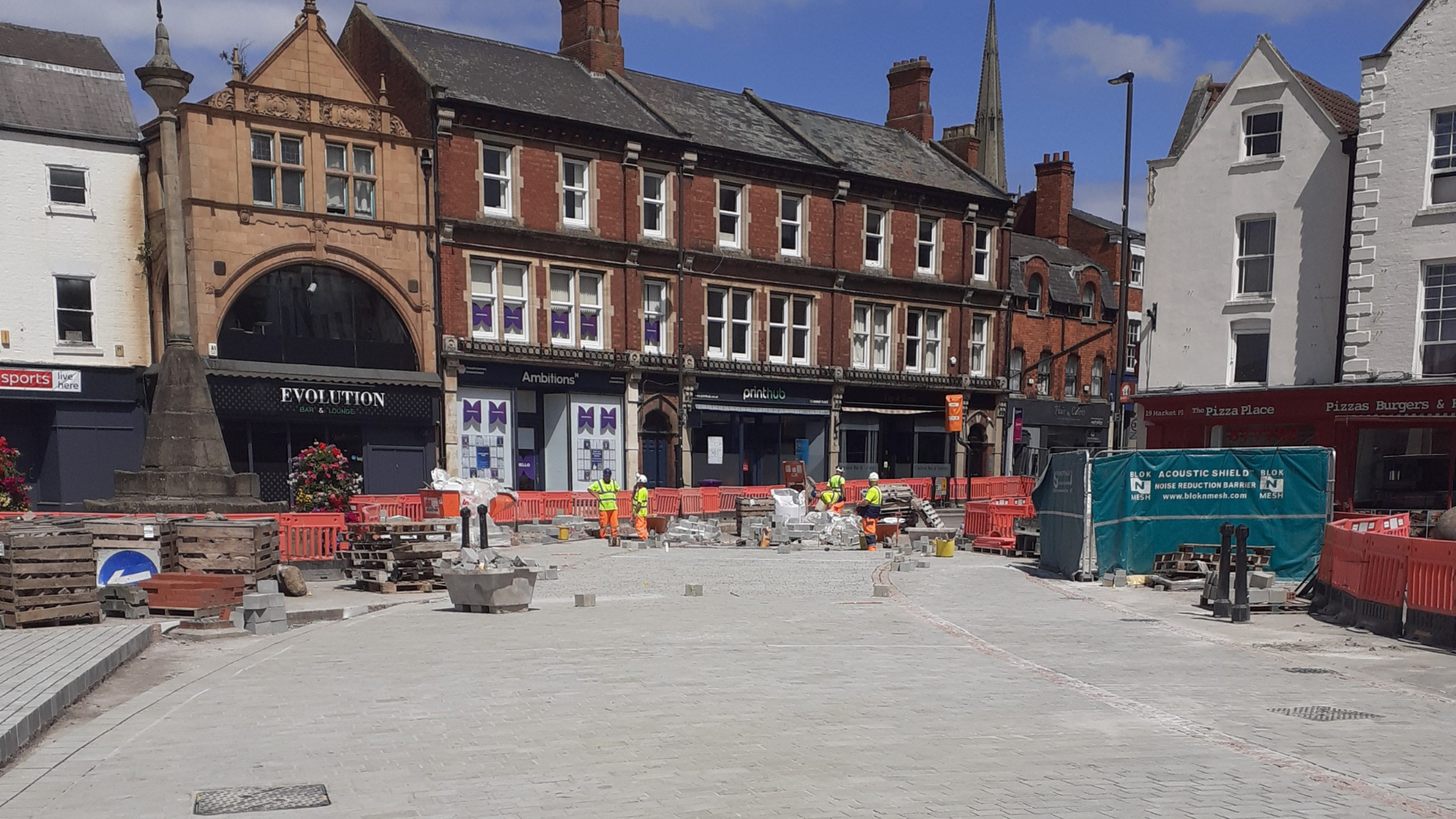 The current progress on Grantham Market Place