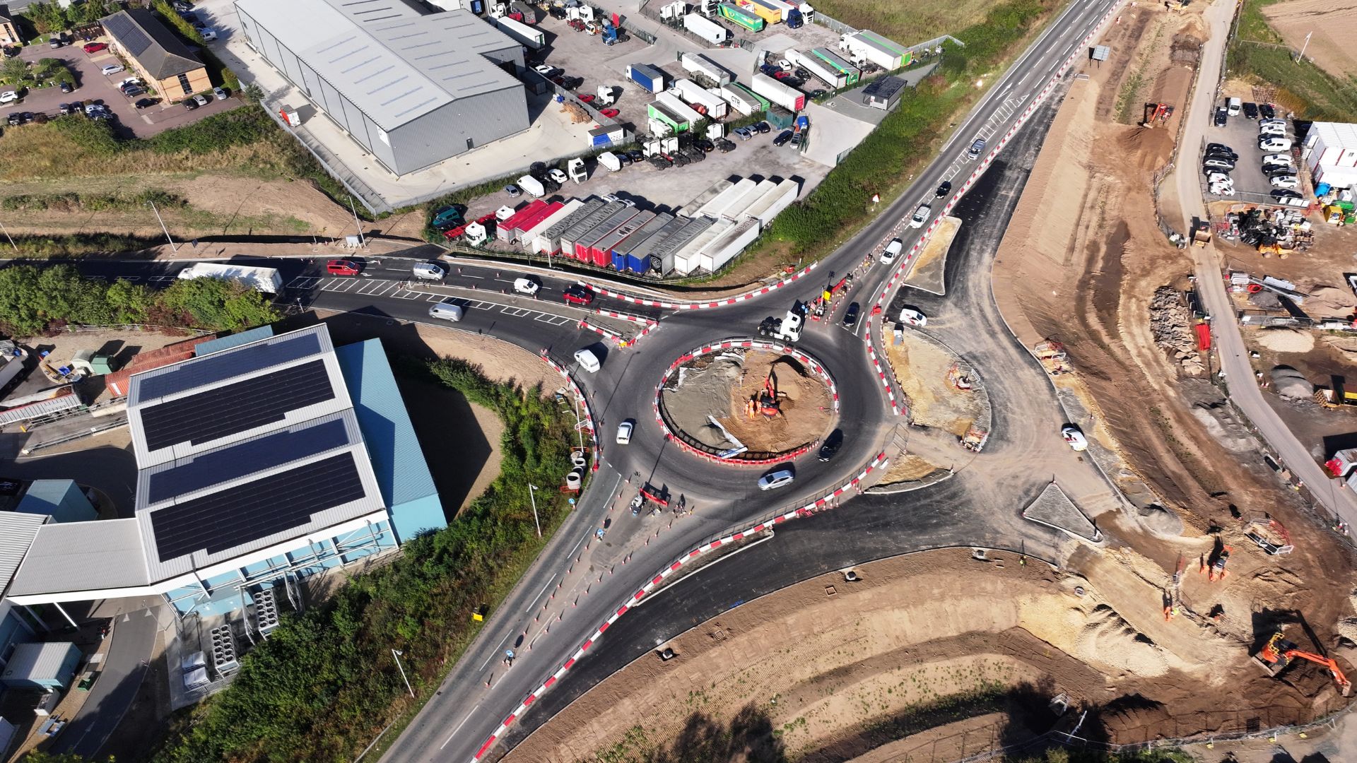 A roundabout under construction