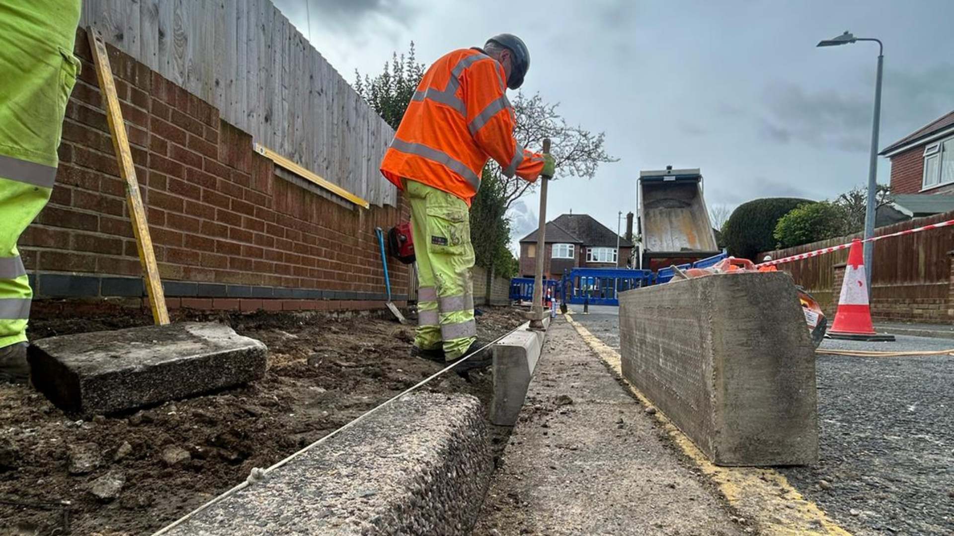 Highways employees maintain the footpaths.