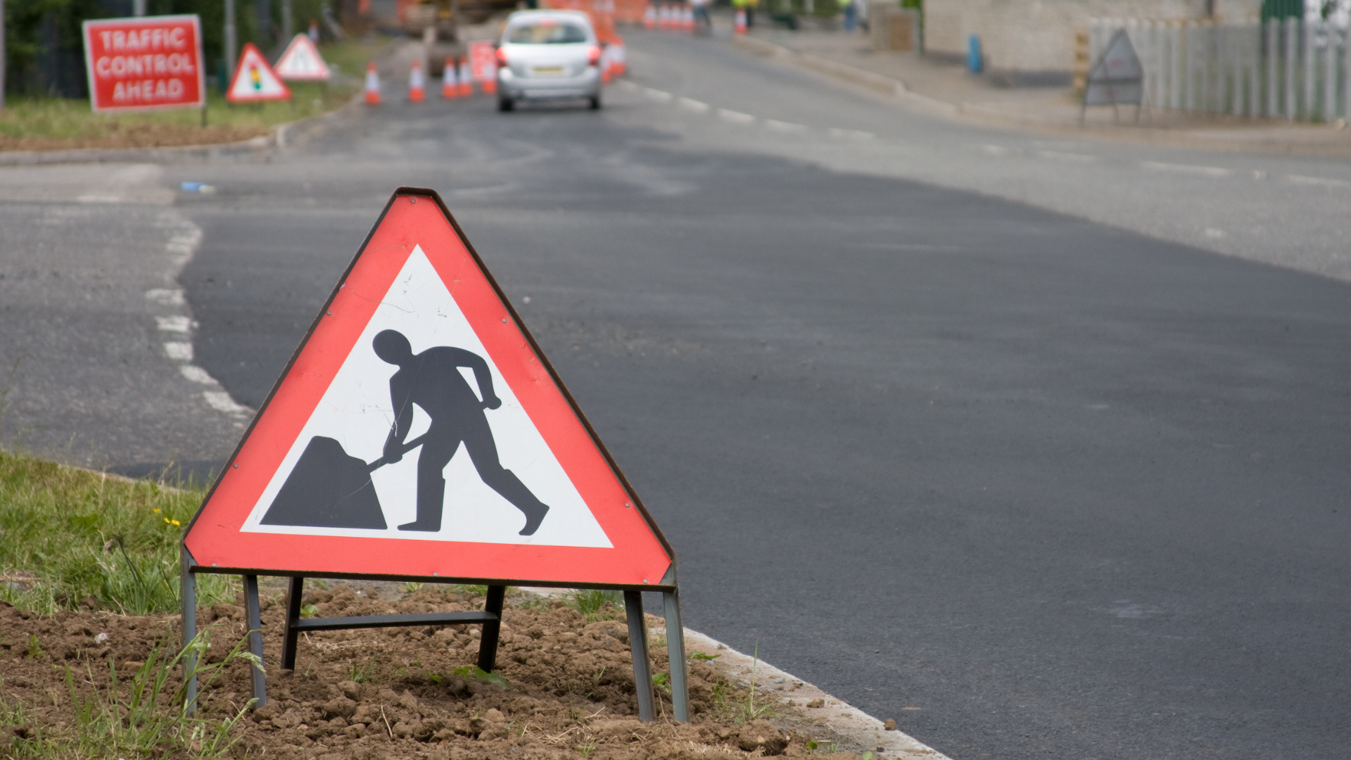 A roadworks sign