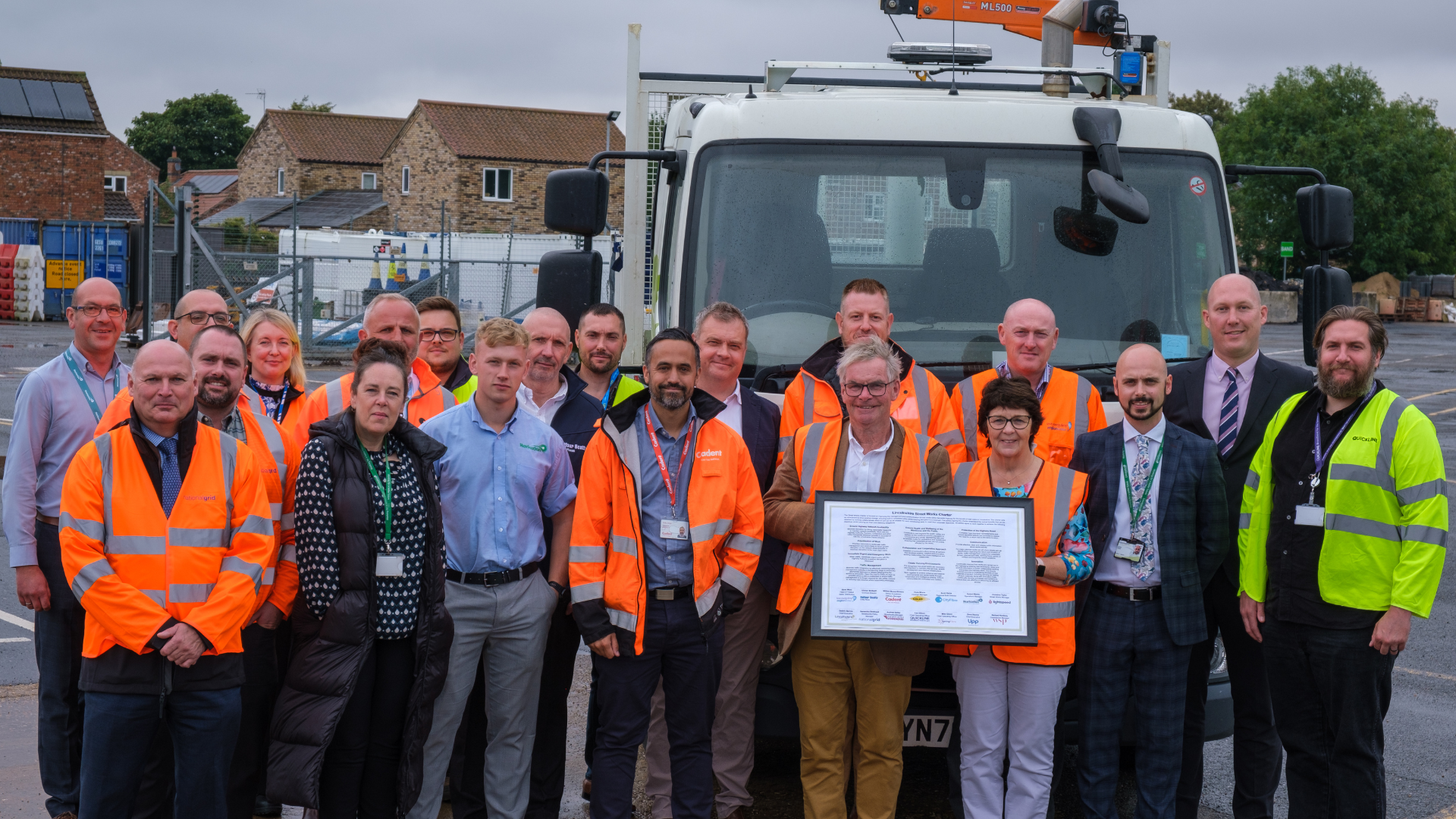 A group shot of everyone involved in signing the Street Works Charter.