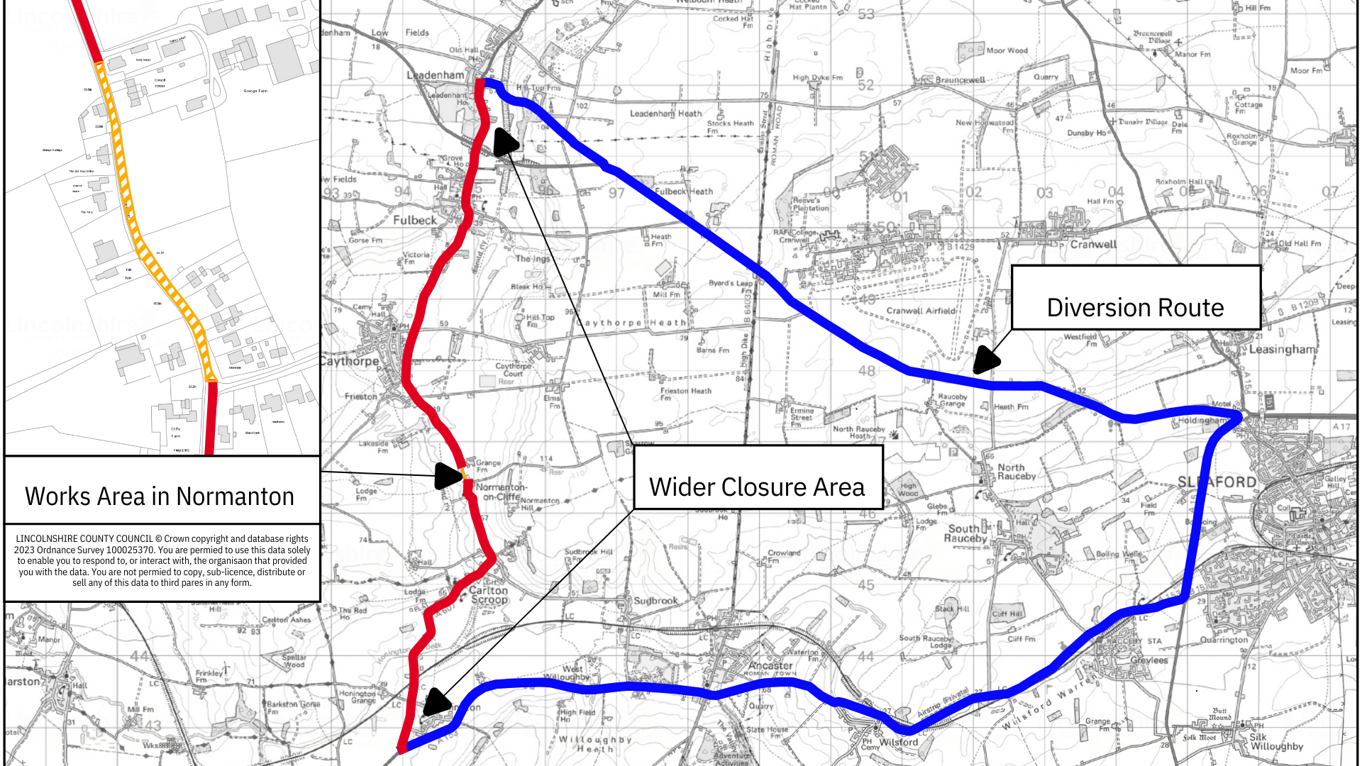 The diversion for the Normanton on Cliffe works