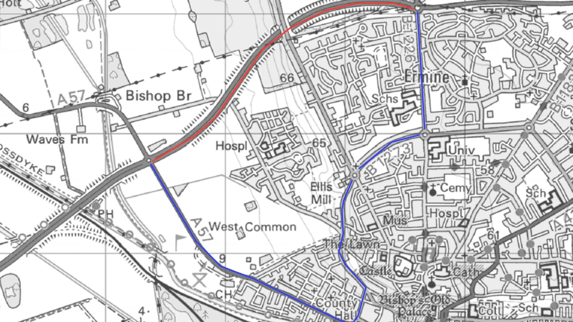 A map of the diversion route for the works