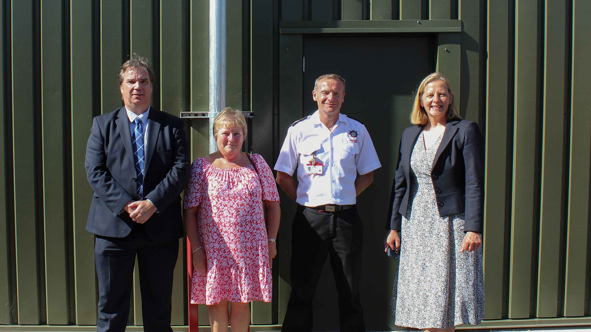 Pete scarlett training complex opening - Cllr Richard Butroid, Jackie Scarlett, CFO Mark Baxter, Cllr Lindsey Cawrey