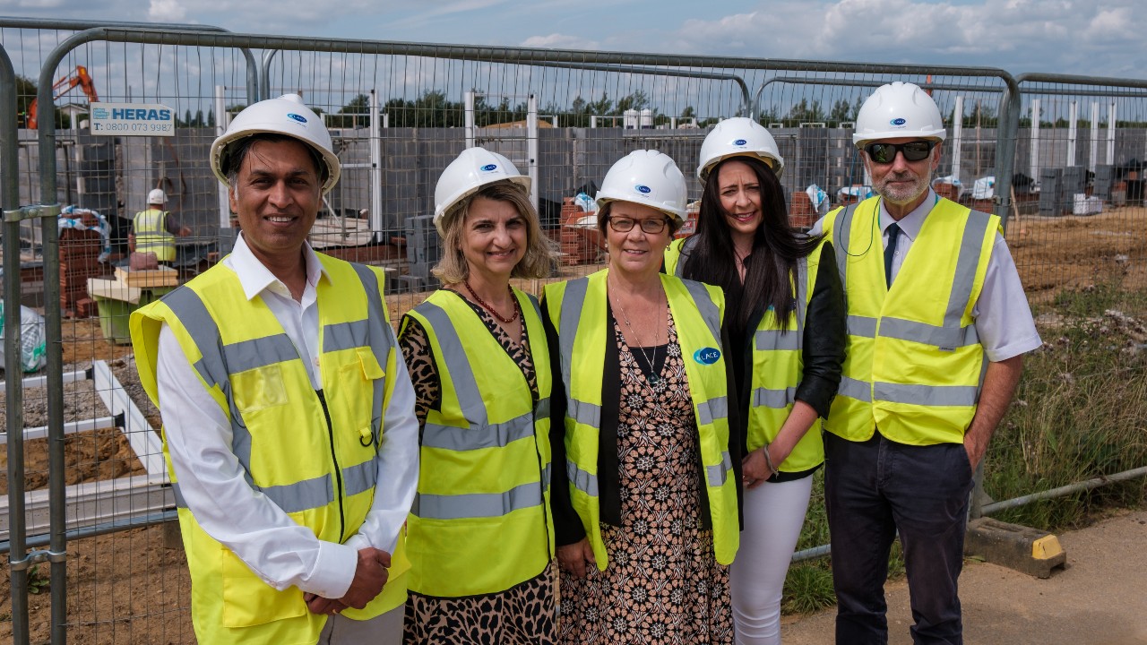 Cllr Wendy Bowkett, Executive Councillor for Adult Care and Public Health (centre) with county council officers (left to right) Prashant Agrawal, Afsaneh Sabouri, Emma Rowett and Glen Garrod (Executive Director of Adult Care and Community Wellbeing)