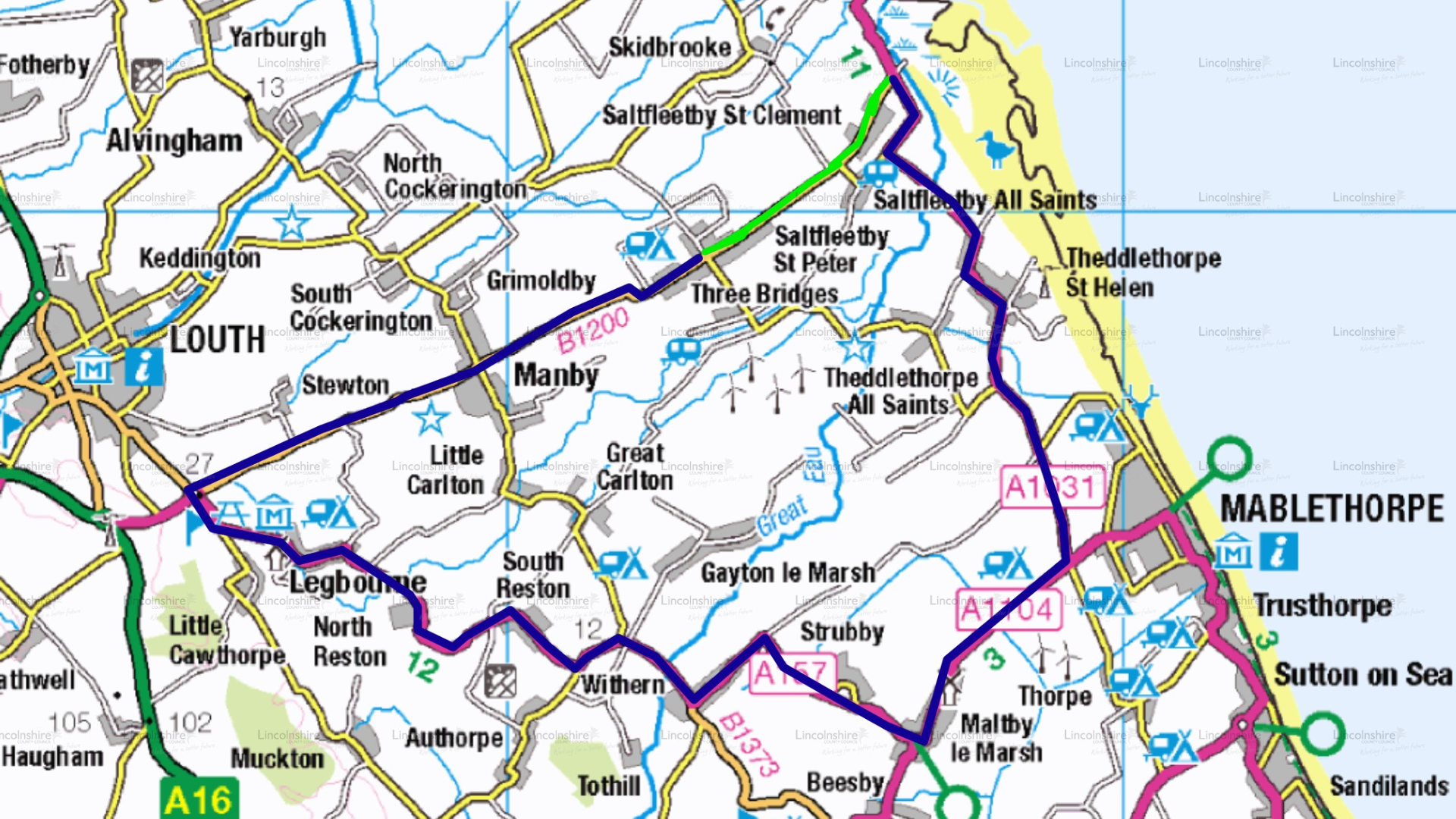 Saltfleetby All Saints diversion route