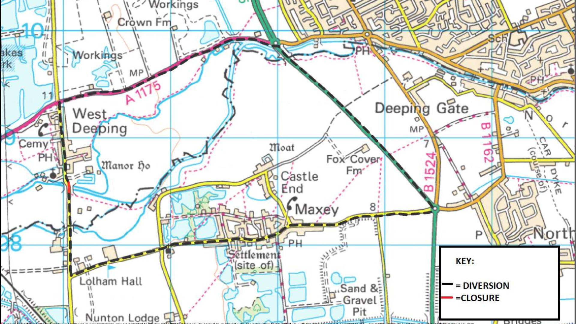 The diversion route for the roadworks