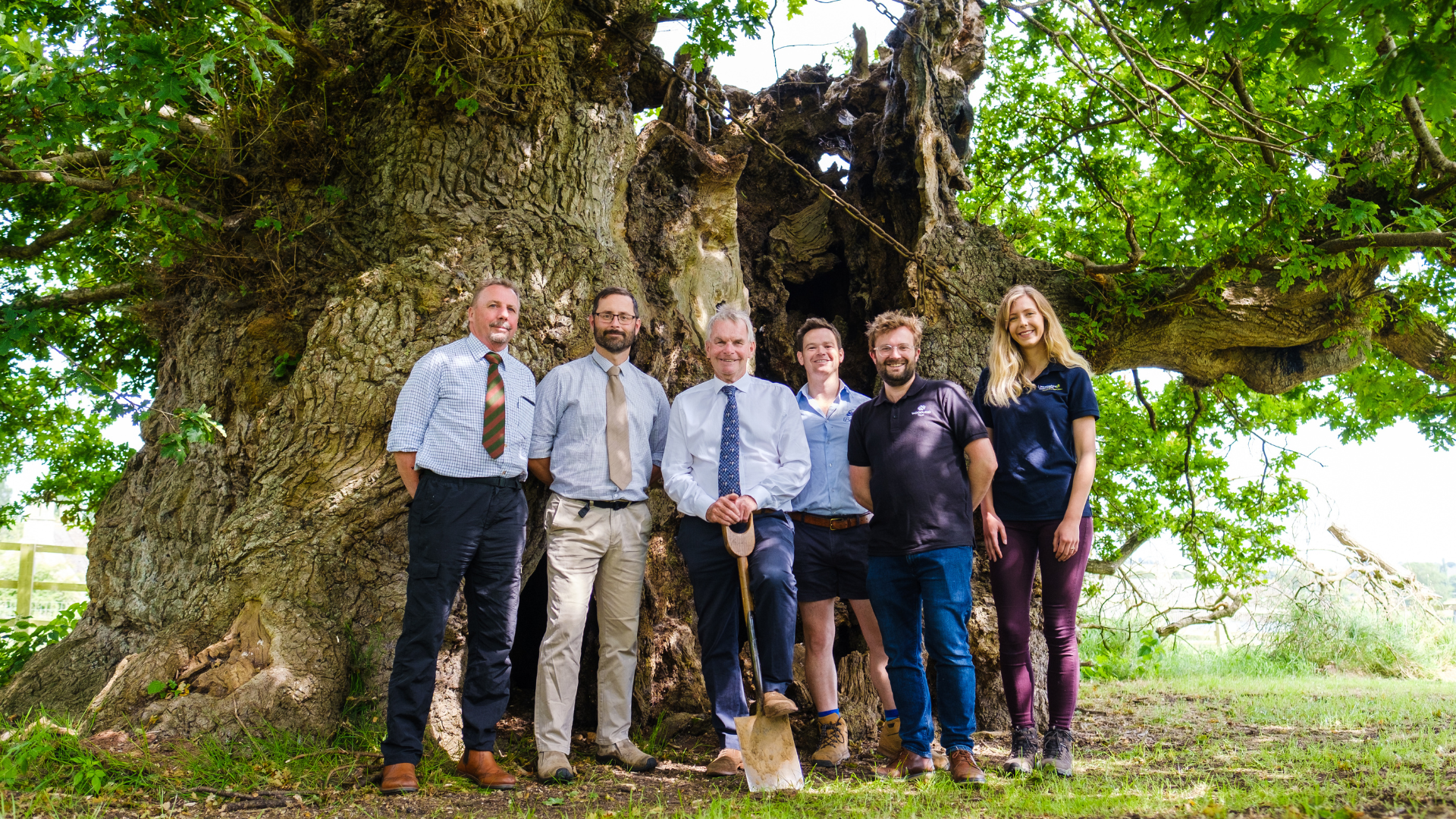 Cllr Martin Hills with representatives from LCC and the Woodland Trust