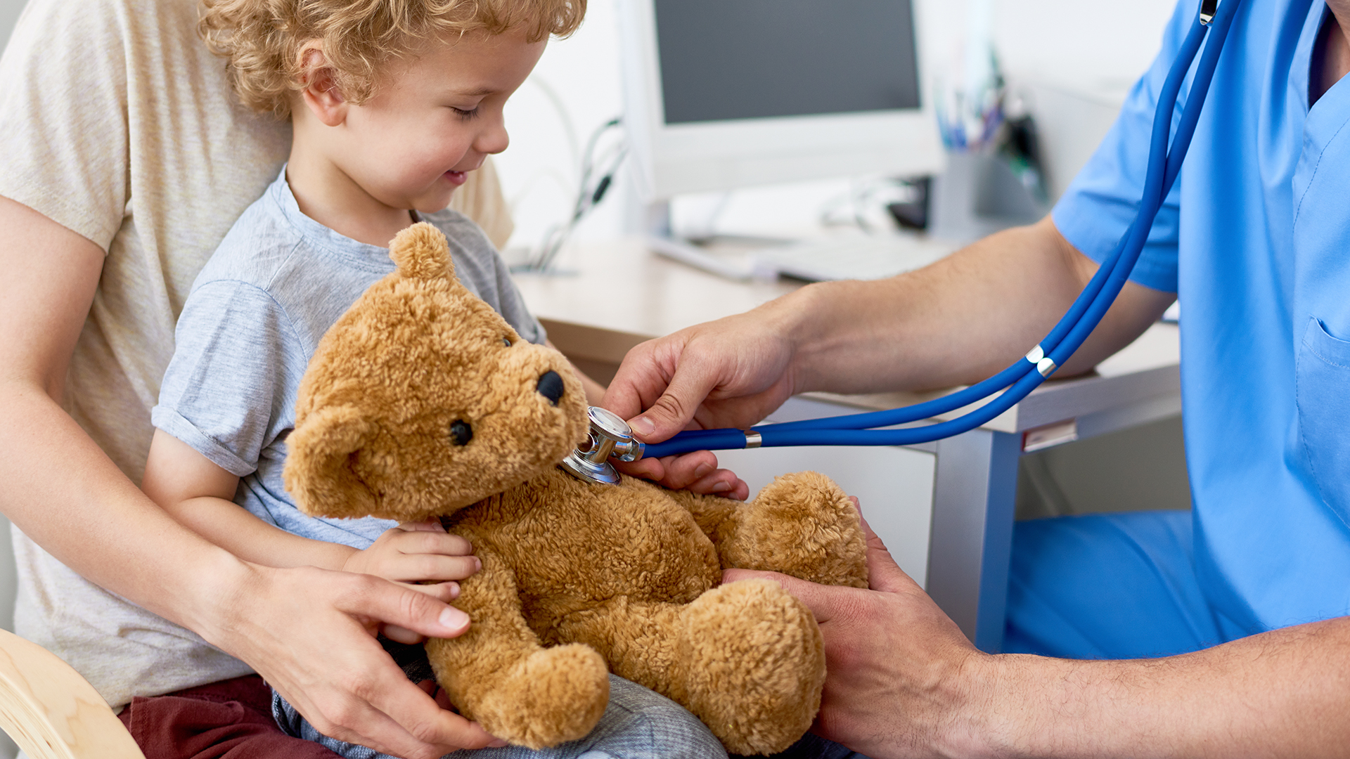 Image of a mother and child in pediatric office